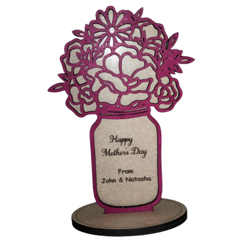 Happy Mothers Day Flower Vase MDF wood