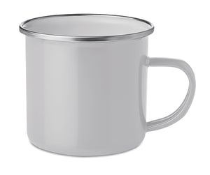 Personalised Metal vintage mug with enamel layer. Capacity 350 ml.