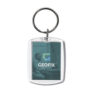 Keyring with clear plexiglass (acrylic)