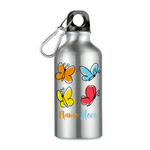 Load image into Gallery viewer, Personalised Aluminium single layer bottle with carabiner. 400 ml
