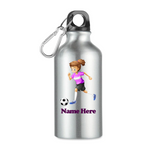 Load image into Gallery viewer, Personalised Aluminium single layer bottle with carabiner. 400 ml
