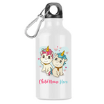 Load image into Gallery viewer, Personalised Aluminium single layer bottle with carabiner. 400 ml
