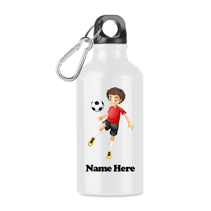 Personalised Aluminium single layer bottle with carabiner. 400 ml