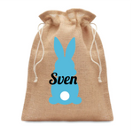 Load image into Gallery viewer, Easter Bunny Small gift jute draw cord bag
