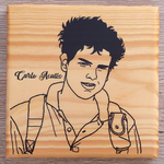 Load image into Gallery viewer, Carlo Acutis Pine Wooden Plaque
