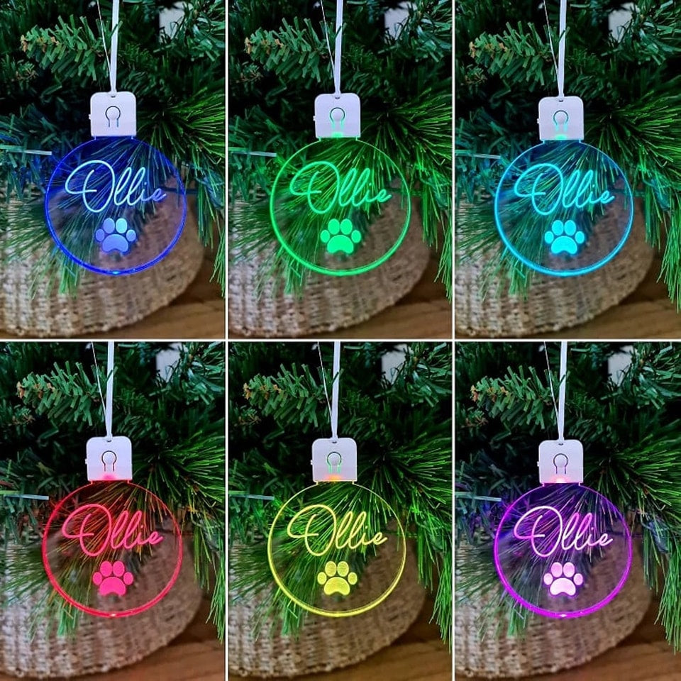 Personalised LED Baubles Christmas Decoration Gift