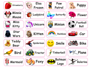 Personalised Stick On Name Labels PVC Stickers