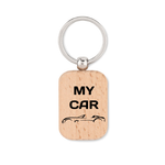 Load image into Gallery viewer, Rectangular shaped wooden key ring
