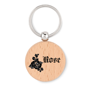 Round shaped wooden key ring 4cm