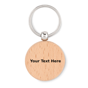 Round shaped wooden key ring 4cm