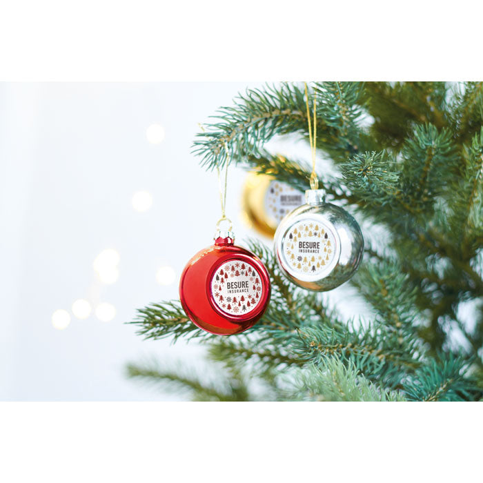 Christmas  glass bauble with print personalised