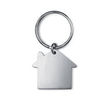 Load image into Gallery viewer, House shaped key ring, in brushed finish metal
