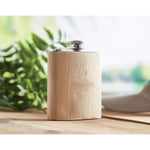 Load image into Gallery viewer, Slim hip flask with a stylish bamboo finish capacity 175ml.
