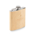 Load image into Gallery viewer, Slim hip flask with a stylish bamboo finish capacity 175ml.
