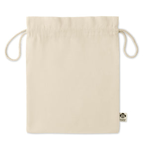 Draw cord bag in organic cotton