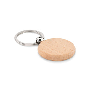 Round shaped wooden key ring 4cm