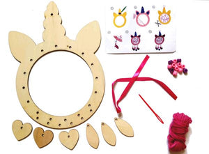 Unicorn Dreamcatcher Wooden Sewing Kit