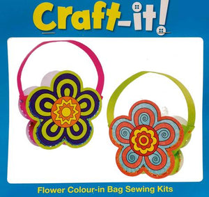 Flower Colour-In Sewing Bag Kit