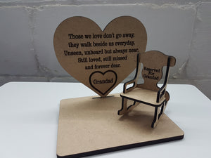 Personalised Those We Love Heart & Chair Plaque