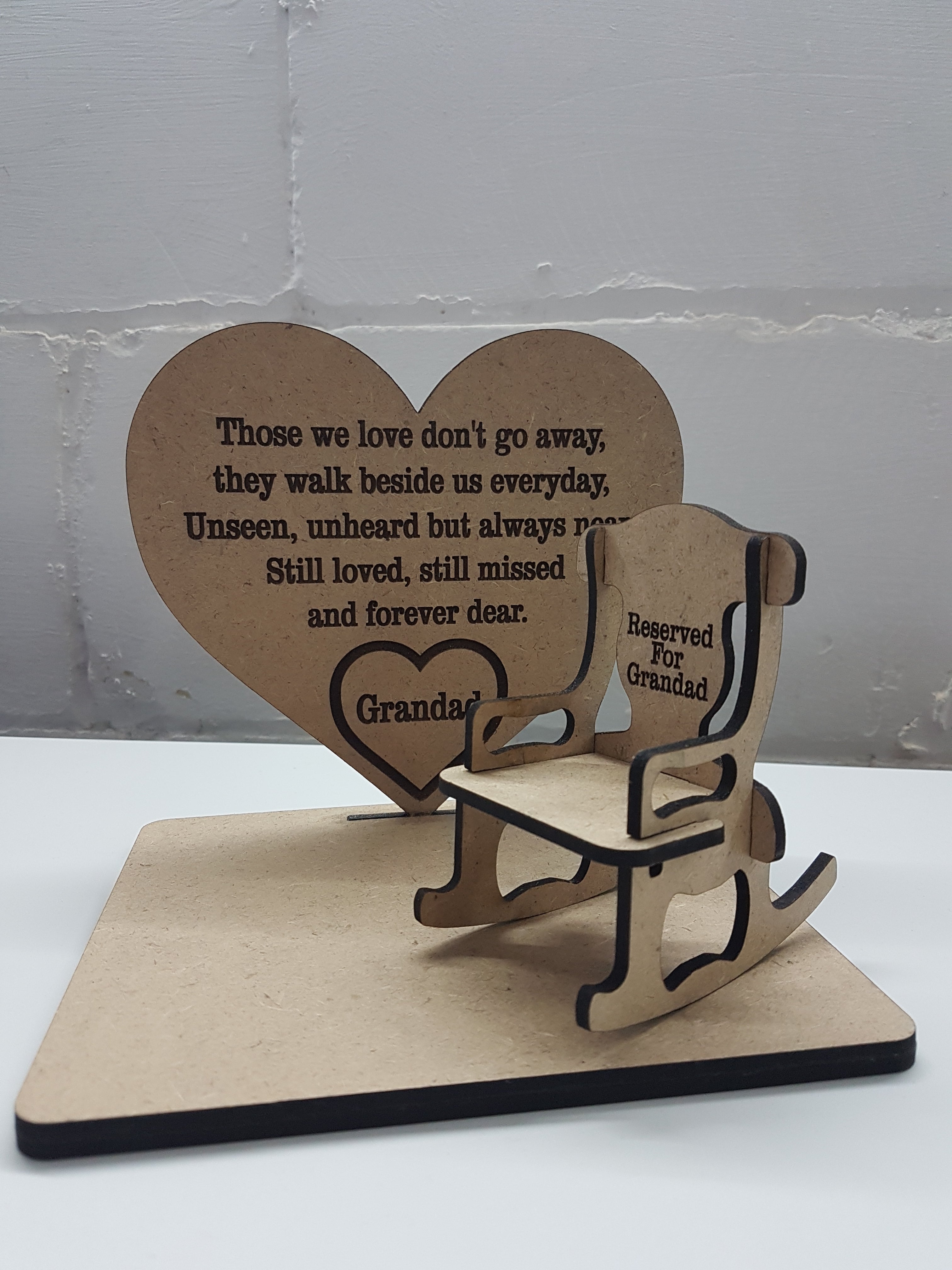 Personalised Those We Love Heart & Chair Plaque