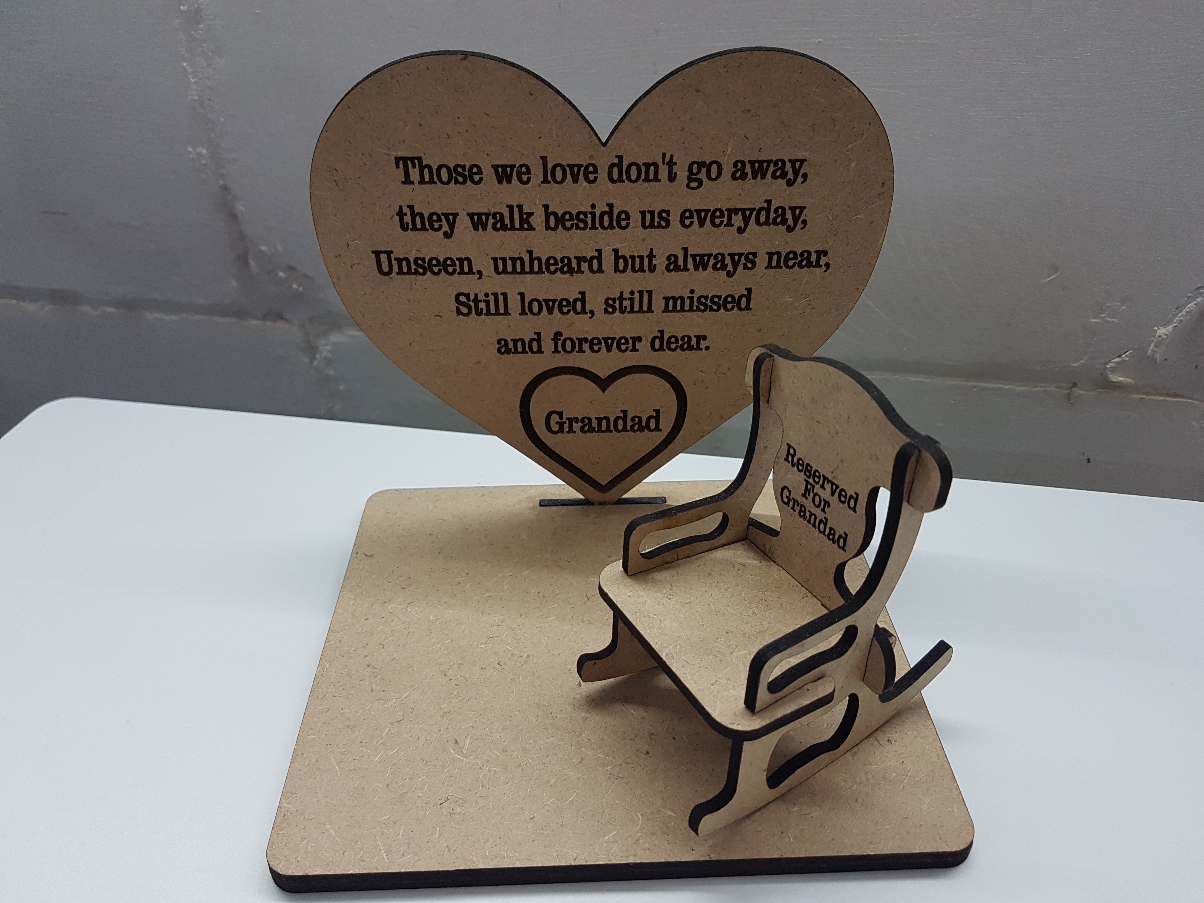 Personalised Those We Love Heart & Chair Plaque