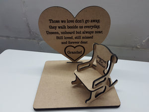 Personalised Those We Love Heart & Chair Plaque