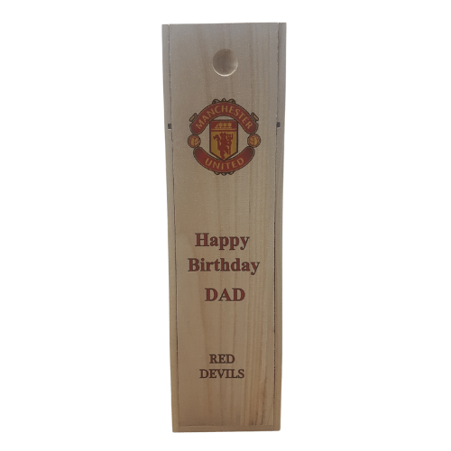 Football Teams Wooden Wine Box With Sliding Lid and Rope