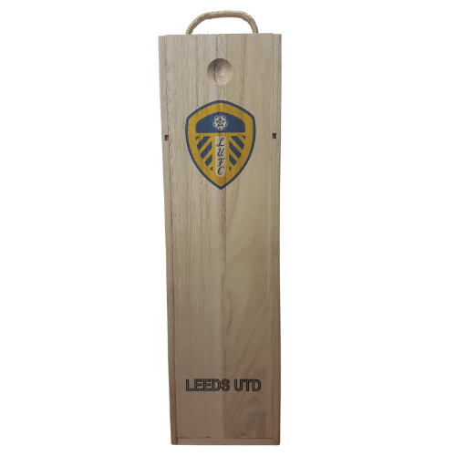 Football Teams Wooden Wine Box With Sliding Lid and Rope