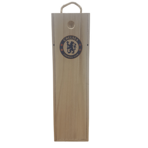 Football Teams Wooden Wine Box With Sliding Lid and Rope