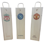 Load image into Gallery viewer, Football Teams Wooden Wine Box With Sliding Lid and Rope
