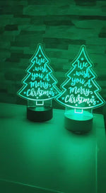Load and play video in Gallery viewer, XMAS TREE  3D Acrylic LED 7 Colour Night Light Touch Table Lamp
