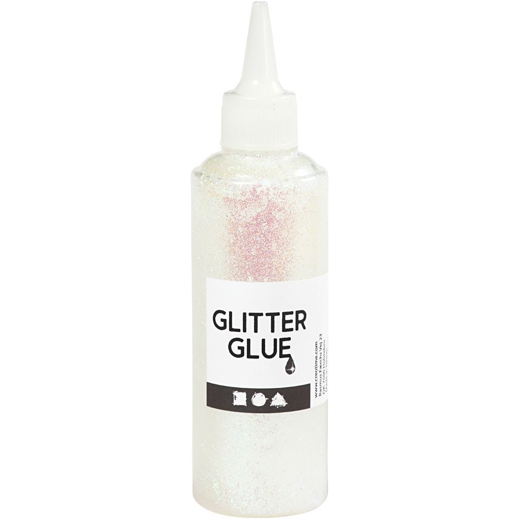 Glitter Glue, holographically white, 118 ml/ 1 bottle