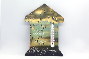 Personalised Wooden Household Thermometer Plaque