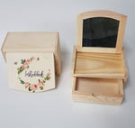 Load image into Gallery viewer, Lovely Mini Plain Wooden Jewellery Box With Interior Mirrored Lid
