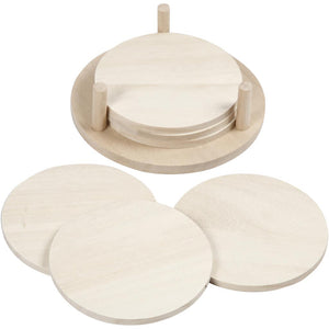 Slices, 9,5 cm, Paulownia, 6 pc