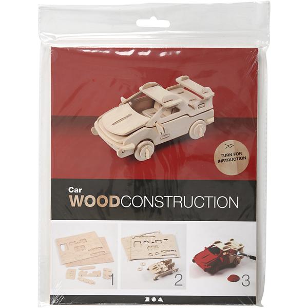3D Wooden Car Construction Kit