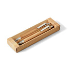 Load image into Gallery viewer, Personalised Ball pen and mechanical pencil set in bamboo
