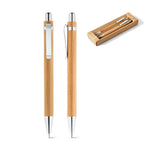 Load image into Gallery viewer, Personalised Ball pen and mechanical pencil set in bamboo
