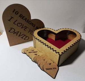 Personalised Wooden Heart Shaped Box