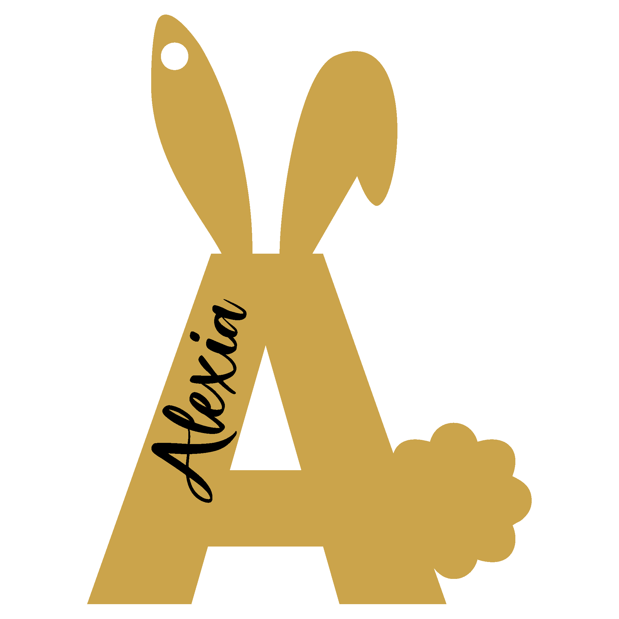 Personalised Alphabet Rabbit Dangler