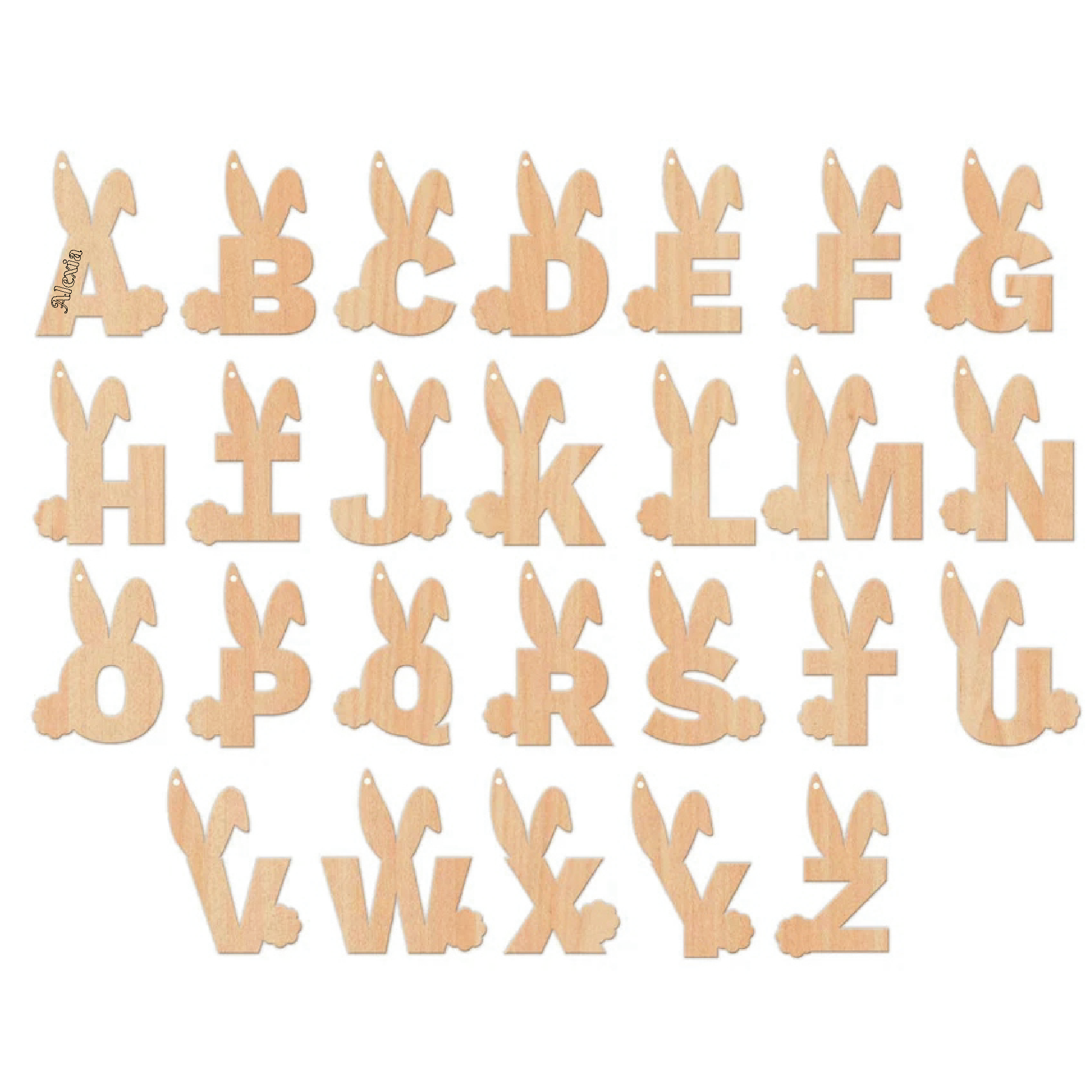 Personalised Alphabet Rabbit Dangler