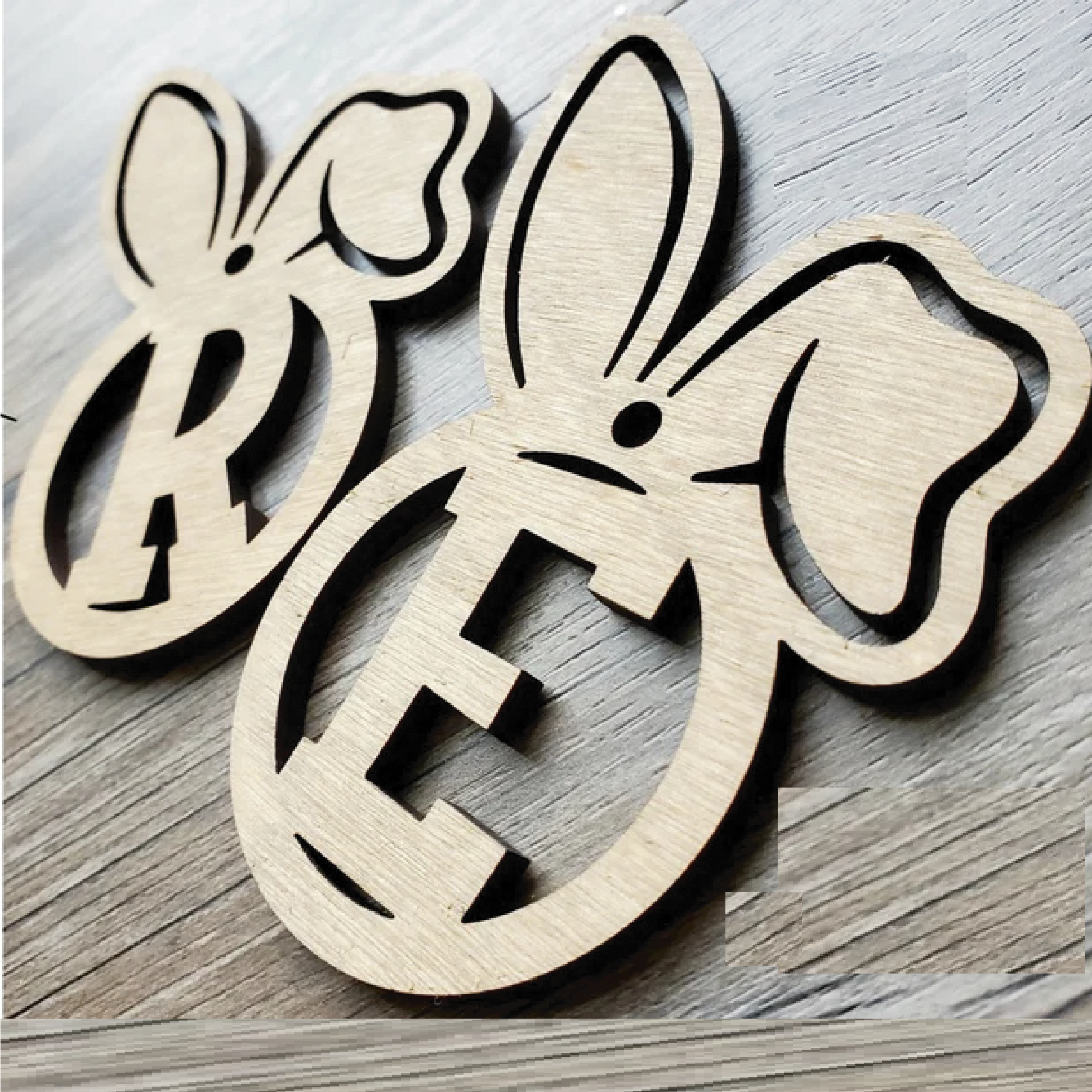 Alphabet Rabbit Dangler Mdf Wood