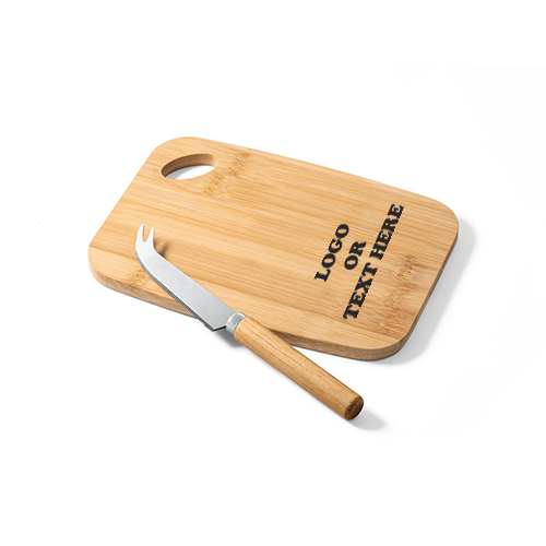 Cutting board set with board and cheese knife