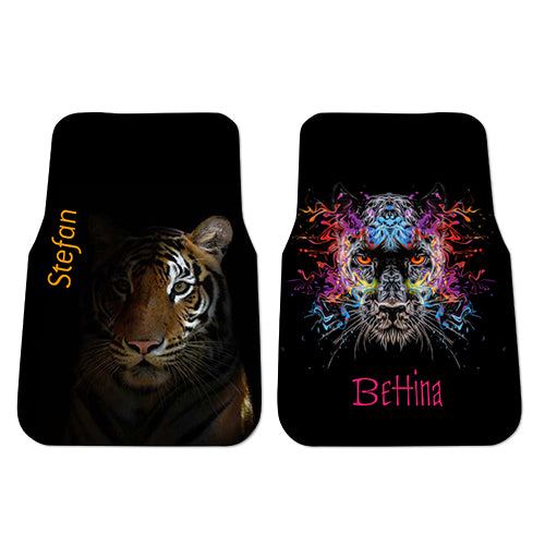 Personalised Car Mat universal shape for front set of 2