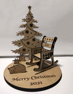 Memorial christmas tree & chair