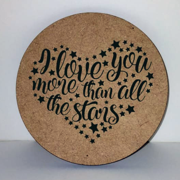 Coaster Valentines Day MDF Wood