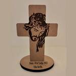 Load image into Gallery viewer, Cross Jesus Face Holy Communion Free Standing Laser Engraving
