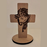 Load image into Gallery viewer, Cross Jesus Face Holy Communion Free Standing Laser Engraving
