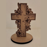 Load image into Gallery viewer, Cross Jesus Face Holy Communion Free Standing Laser Engraving
