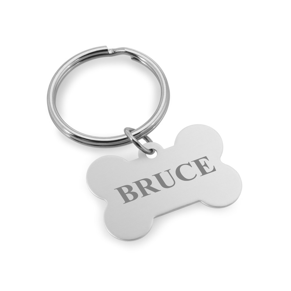 Personalised Bone shaped keyring